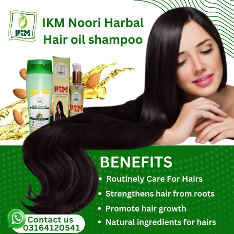 IKM Noori Herbal Hair Care Bundle – Hair Oil (200ml) + Shampoo (250ml)