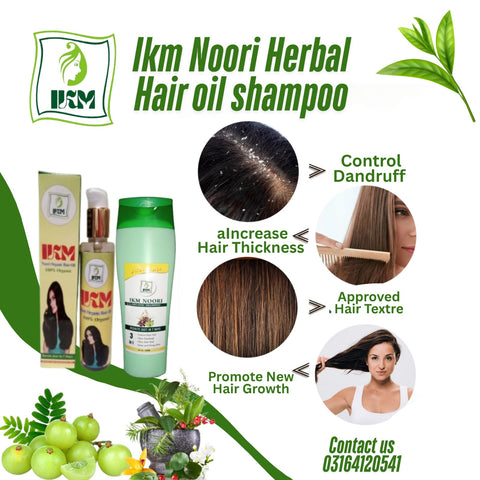 IKM Noori Herbal Hair Care Bundle – Hair Oil (200ml) + Shampoo (250ml)